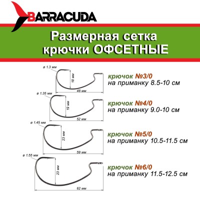 Крючки офсетные WRW №3/0, 5шт