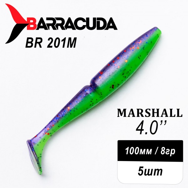 Силиконовая приманка Marshall 4.0" (100мм) - 5шт, цвет BR201M