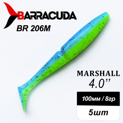 Силиконовая приманка Marshall 4.0" (100мм) - 5шт, цвет BR206M