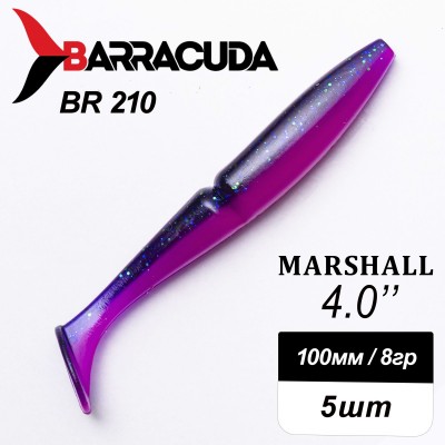 Силиконовая приманка Marshall 4.0" (100мм) - 5шт, цвет BR210