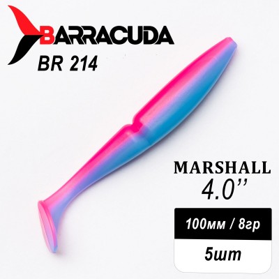 Силиконовая приманка Marshall 4.0" (100мм) - 5шт, цвет BR214