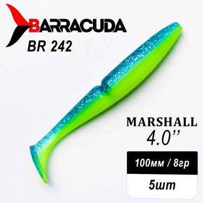 Силиконовая приманка Marshall 4.0" (100мм) - 5шт, цвет BR242