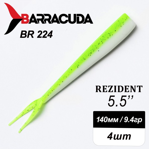 Силиконовая приманка Rezident 5.5" (140мм) - 4шт, цвет BR224
