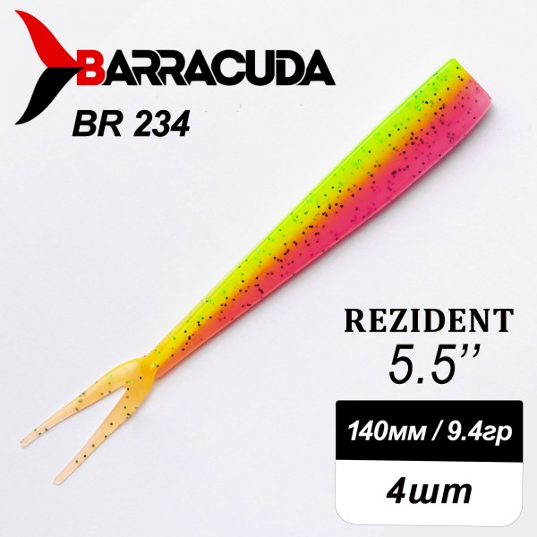 Силиконовая приманка Rezident 5.5" (140мм) - 4шт, цвет BR234