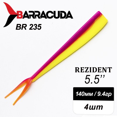 Силиконовая приманка Rezident 5.5" (140мм) - 4шт, цвет BR235