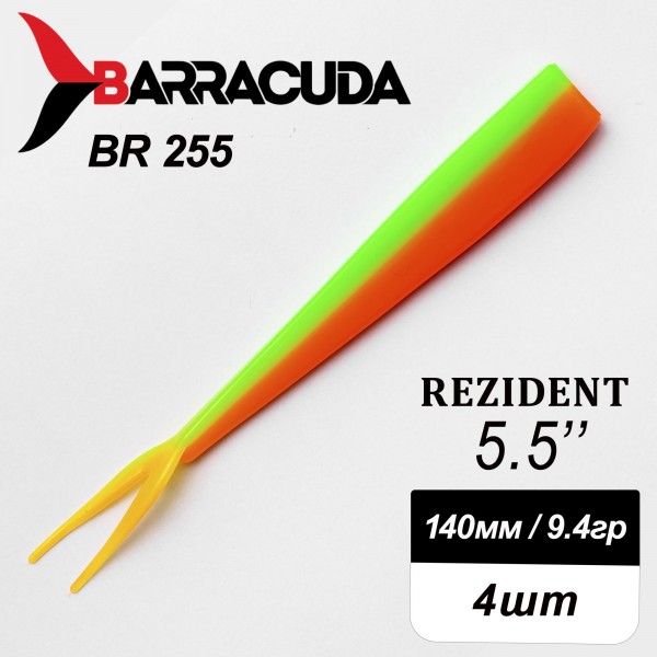 Силиконовая приманка Rezident 5.5" (140мм) - 4шт, цвет BR255