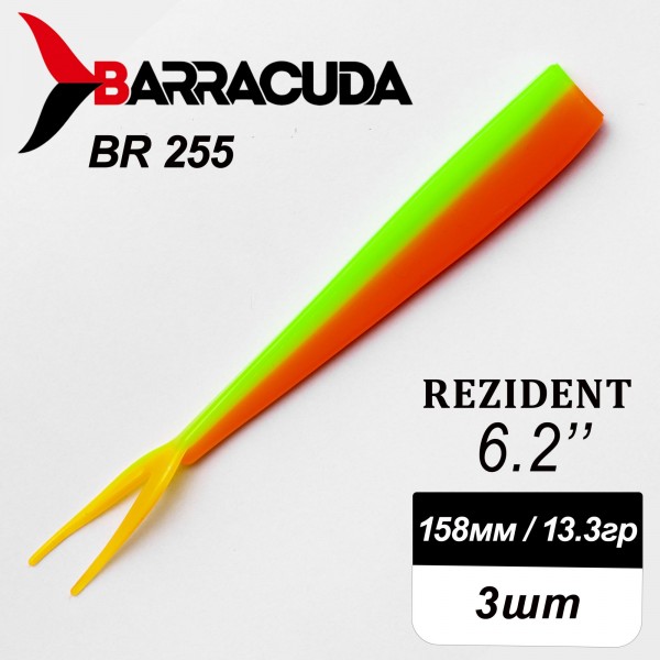 Силиконовая приманка Rezident 6.2" (158мм) - 3шт, цвет BR255