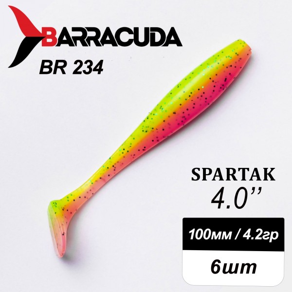Силиконовая приманка Spartak 4.0" (100мм) - 6шт, цвет BR234