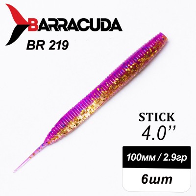 Силиконовая приманка Stick 4.0" (100мм) - 6шт, цвет BR219