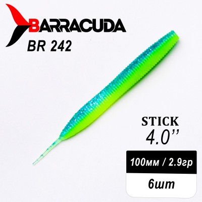 Силиконовая приманка Stick 4.0" (100мм) - 6шт, цвет BR242