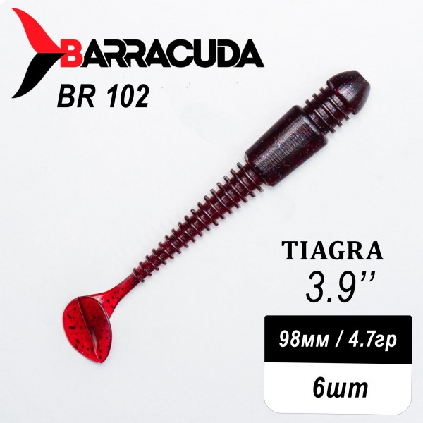 Силиконовая приманка Tiagra 3.9" (98мм) - 6шт, цвет BR102