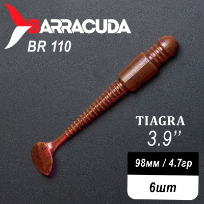 Силиконовая приманка Tiagra 3.9" (98мм) - 6шт, цвет BR110