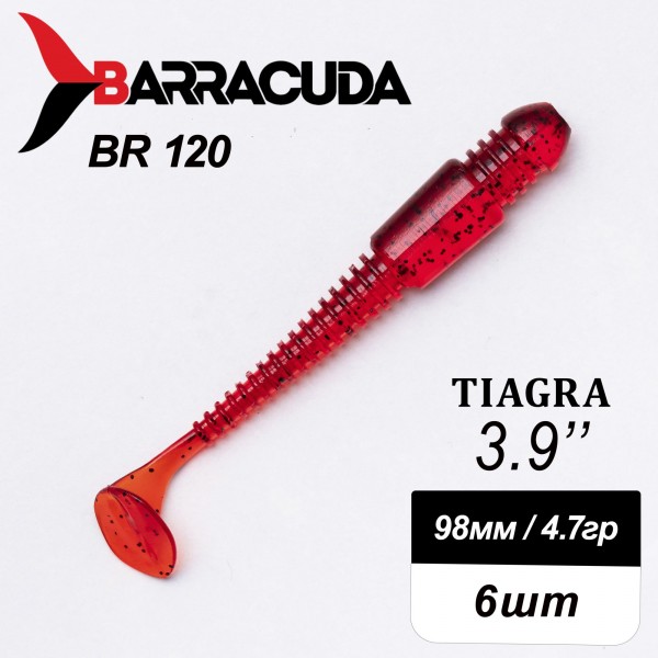 Силиконовая приманка Tiagra 3.9" (98мм) - 6шт, цвет BR120
