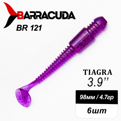 Силиконовая приманка Tiagra 3.9" (98мм) - 6шт, цвет BR121