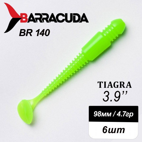 Силиконовая приманка Tiagra 3.9" (98мм) - 6шт, цвет BR140