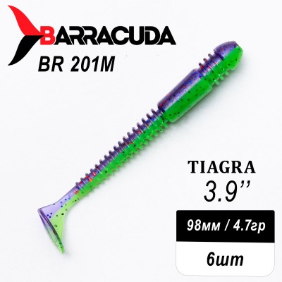 Силиконовая приманка Tiagra 3.9" (98мм) - 6шт, цвет BR201M
