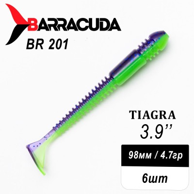 Силиконовая приманка Tiagra 3.9" (98мм) - 6шт, цвет BR201