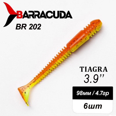 Силиконовая приманка Tiagra 3.9" (98мм) - 6шт, цвет BR202