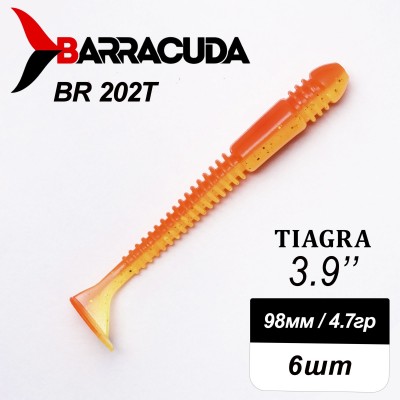 Силиконовая приманка Tiagra 3.9" (98мм) - 6шт, цвет BR202T