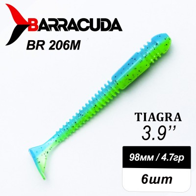 Силиконовая приманка Tiagra 3.9" (98мм) - 6шт, цвет BR206M