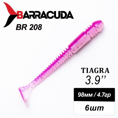 Силиконовая приманка Tiagra 3.9" (98мм) - 6шт, цвет BR208