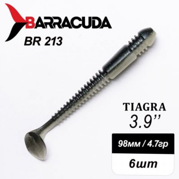 Силиконовая приманка Tiagra 3.9" (98мм) - 6шт, цвет BR213