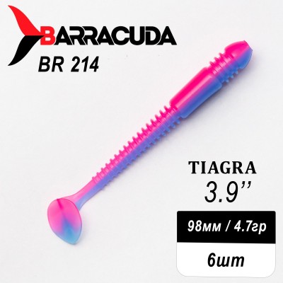 Силиконовая приманка Tiagra 3.9" (98мм) - 6шт, цвет BR214