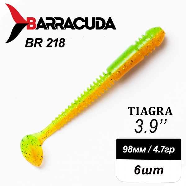 Силиконовая приманка Tiagra 3.9" (98мм) - 6шт, цвет BR218