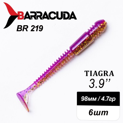 Силиконовая приманка Tiagra 3.9" (98мм) - 6шт, цвет BR219