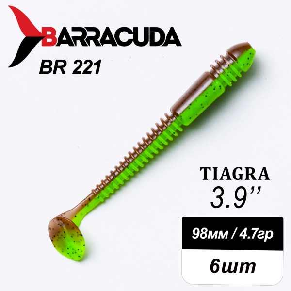 Силиконовая приманка Tiagra 3.9" (98мм) - 6шт, цвет BR221