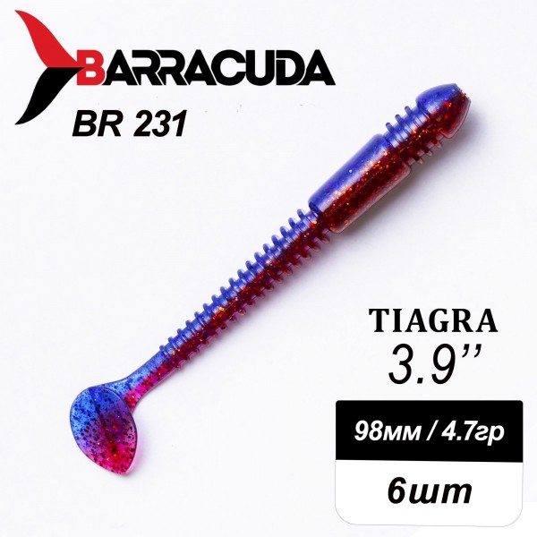 Силиконовая приманка Tiagra 3.9" (98мм) - 6шт, цвет BR231