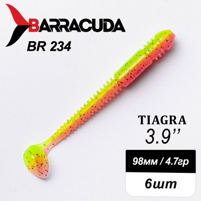 Силиконовая приманка Tiagra 3.9" (98мм) - 6шт, цвет BR234