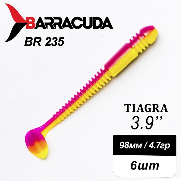 Силиконовая приманка Tiagra 3.9" (98мм) - 6шт, цвет BR235