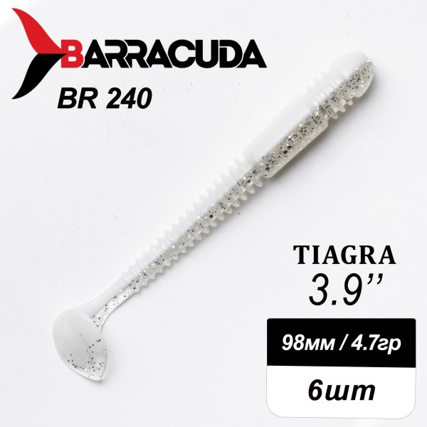 Силиконовая приманка Tiagra 3.9" (98мм) - 6шт, цвет BR240