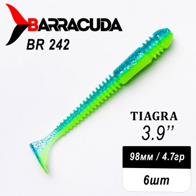 Силиконовая приманка Tiagra 3.9" (98мм) - 6шт, цвет BR242