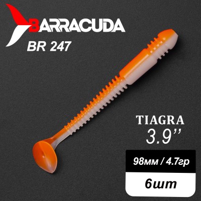 Силиконовая приманка Tiagra 3.9" (98мм) - 6шт, цвет BR247