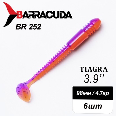 Силиконовая приманка Tiagra 3.9" (98мм) - 6шт, цвет BR252