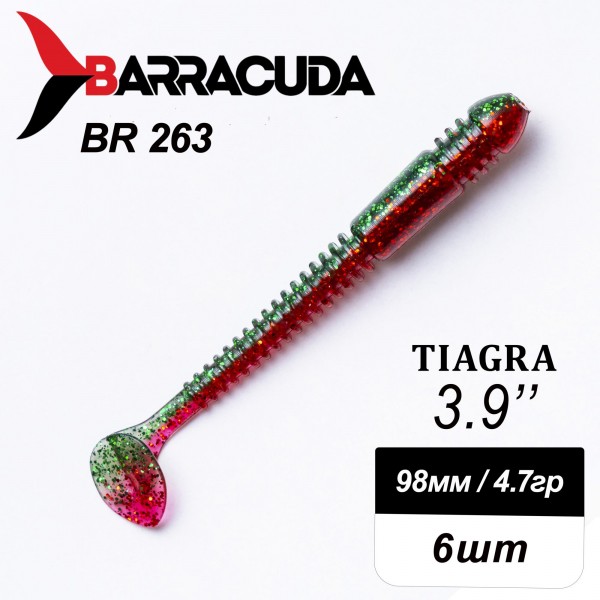 Силиконовая приманка Tiagra 3.9" (98мм) - 6шт, цвет BR263