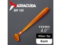 Силиконовая приманка Виброхвост Vermis 4.0" (100мм) - 6шт, цвет BR125