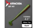 Силиконовая приманка Виброхвост Vermis 4.0" (100мм) - 6шт, цвет BR143