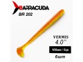 Силиконовая приманка Виброхвост Vermis 4.0" (100мм) - 6шт, цвет BR202