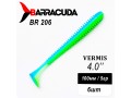 Силиконовая приманка Виброхвост Vermis 4.0" (100мм) - 6шт, цвет BR206