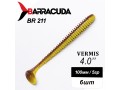 Силиконовая приманка Виброхвост Vermis 4.0" (100мм) - 6шт, цвет BR211