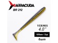Силиконовая приманка Виброхвост Vermis 4.0" (100мм) - 6шт, цвет BR212