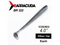 Силиконовая приманка Виброхвост Vermis 4.0" (100мм) - 6шт, цвет BR222