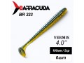 Силиконовая приманка Виброхвост Vermis 4.0" (100мм) - 6шт, цвет BR223