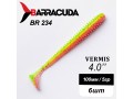 Силиконовая приманка Виброхвост Vermis 4.0" (100мм) - 6шт, цвет BR234