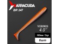 Силиконовая приманка Виброхвост Vermis 4.0" (100мм) - 6шт, цвет BR247