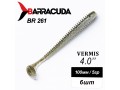 Силиконовая приманка Виброхвост Vermis 4.0" (100мм) - 6шт, цвет BR261