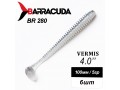 Силиконовая приманка Виброхвост Vermis 4.0" (100мм) - 6шт, цвет BR280